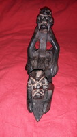 Antik AFRIKA ébenfa termékenységi kultusz faragott szobor 23 x 18 cm a képek szerint