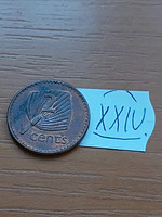 Fiji Fiji Islands 2 cents 1990 palm leaf zinc copper plated xxiv