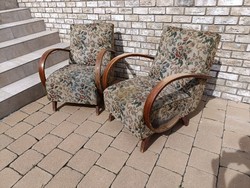 Pair of Czech Czechoslovakian halabala armchairs retro mid century