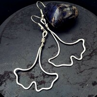 Beeql silver ginkgo earrings