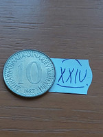 Yugoslavia 10 dinars 1987 copper-nickel xxiv