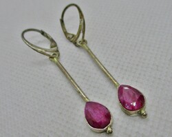 Beautiful old earrings with ruby stones