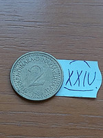 Yugoslavia 2 dinars 1986 nickel-brass xxiv