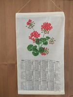 1978 -as retro falinaptár / textil naptár