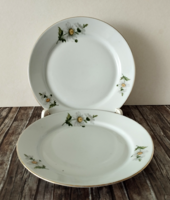 2 DB ALFÖLDI PORCELÁN MARGARÉTA MINTÁS SÜTIS,SZENDVICSES TÁNYÉR