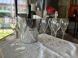 Mandois champagne party set - champagne ice bucket with 6 tasting glasses - French bar accessories in Budapest