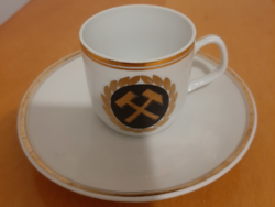 Hollóházi miner logo coffee cup + saucer