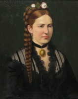 Hungarian artist around 1900: portrait of a young lady