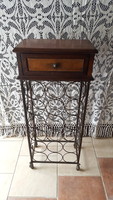 Wrought iron wine/bottle rack with drawers