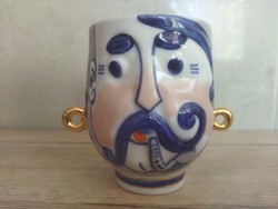 Korosten cobalt-painted two-faced mug. 1960s.