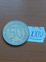 Yugoslavia 50 dinars 1986 copper-zinc-nickel xxiv