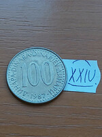 Yugoslavia 100 dinars 1987 copper-zinc-nickel xxiv