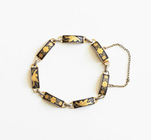 Vintage Toledo bracelet, bracelet with bird pattern - Spanish damask, damascene necklaces