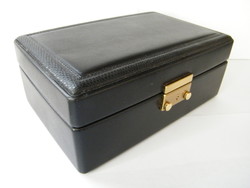 Leather-coated jewelry box with key, jewelry box