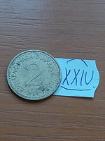 Yugoslavia 2 dinars 1984 nickel-brass xxiv