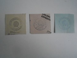 D202394 KOMLÓ    régi bélyegző-lenyomatok  3 db.   kb 1900-1950's