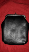 Régi fémcsatos óriás egyterű bélelt bőr bugyelláris buksza pénztárca 14 x 14 cm a képek szerint