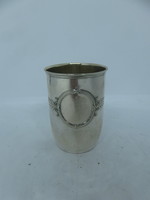 Német ezüst szecessziós keresztelő pohár