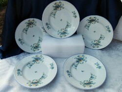 5 forget-me-not flower plates