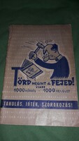 1958. János Székely: break your head again! Another 1000 questions - 1000 answers book according to the pictures