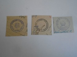 D202440 3 pcs of old stamp impressions from Kisorosz. About 1900-1950's