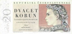 20 korun korona 1949 Csehszlovákia Gyönyörű