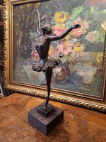 Bronze ballerina in the manner of Edgar Degas with markings