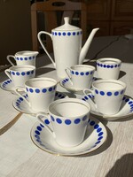 Retro lowland porcelain coffee set designed by József Sándor
