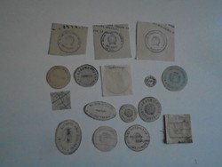 D202432 BATTONYA     régi bélyegző-lenyomatok  16 db.   kb 1900-1950's