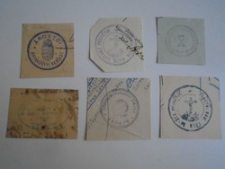 D202421   ÁROKTŐ  régi bélyegző-lenyomatok  6 db.   kb 1900-1950's