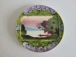 Régi Körmöcbányai fali tányér szecessziós falidísz 17 cm
