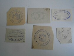 D202413   ABAÚJSZÁNTÓ   régi bélyegző-lenyomatok  6 db.   kb 1900-1950's