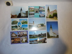Tótkomlós - eight retro, post clean, different postcards - together