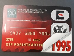 Kártyanaptár 1995 - OTP Bank, OTP Forintkártya feliratos retró, régi zsebnaptár
