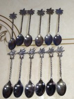12 Personal silver-plated coffee spoon with mocha spoon palm tree sailboat