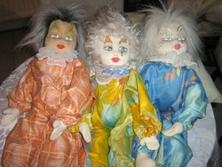 Charming hand-painted clown dolls together only 4500 ft