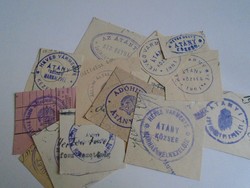 D202422  ÁTÁNY  régi bélyegző-lenyomatok  15 db.   kb 1900-1950's