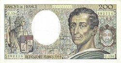 200 frank francs 1992 Franciaország Gyönyörű
