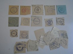 D202409  ABONY  régi bélyegző-lenyomatok  20+ db.   kb 1900-1950's