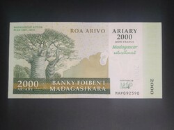 Madagaszkár 2000 Ariary/10000 Francs 2007 UNC emlék bankjegy