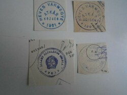 D202423   ATKÁR   régi bélyegző-lenyomatok  4 db.   kb 1900-1950's
