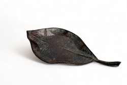 Beautiful vintage leaf-shaped metal tray