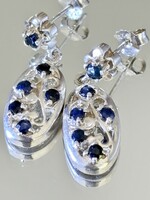 A pair of dreamy silver earrings with genuine natural sapphire stones