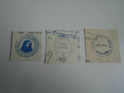 D202424  BÁCSA   régi bélyegző-lenyomatok  3 db.   kb 1900-1950's