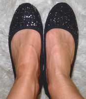 New, next brand, shiny, shiny, dark silver, elegant, comfortable women's ballerina shoes
