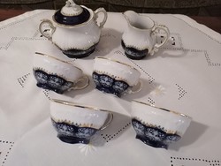 Zsolnay pompadour ii tea sugar bowl, milk spout, 4 cups