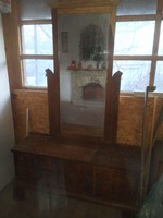 Retro hall cabinet, small cabinet with mirror