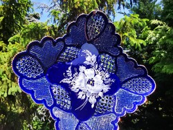 COBALT BLUE HAND-PAINTED SERVING PLATTER