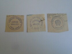 D202472 LÖVŐPETRI régi bélyegző-lenyomatok  3 db.   kb 1900-1950's