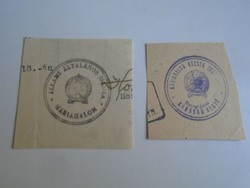 D202475 MÁRIAHALOM  régi bélyegző-lenyomatok  2 db.   kb 1900-1950's